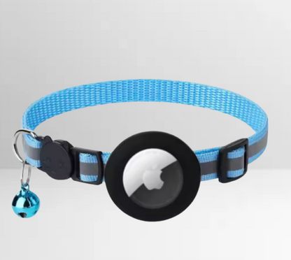 Reflektierendes Katzenhalsband mit Sicherheitsverschluss & Airtag-Halterung