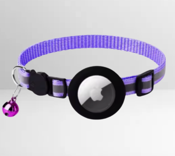 Reflektierendes Katzenhalsband mit Sicherheitsverschluss & Airtag-Halterung