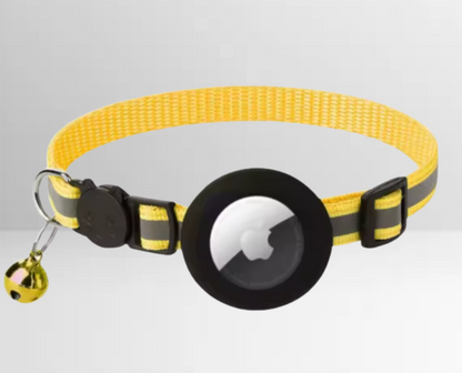 Reflektierendes Katzenhalsband mit Sicherheitsverschluss & Airtag-Halterung