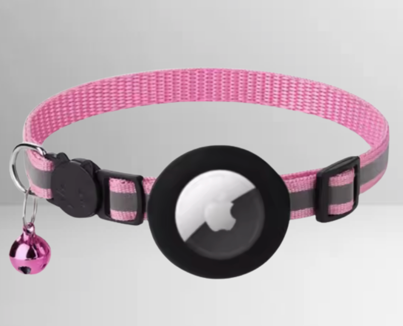 Reflektierendes Katzenhalsband mit Sicherheitsverschluss & Airtag-Halterung