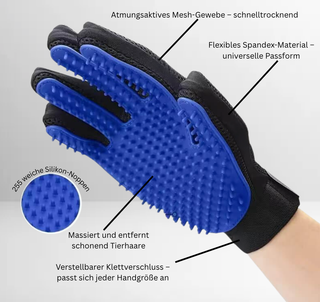 Tierpflegehandschuh – entfernt lose Haare & massiert sanft