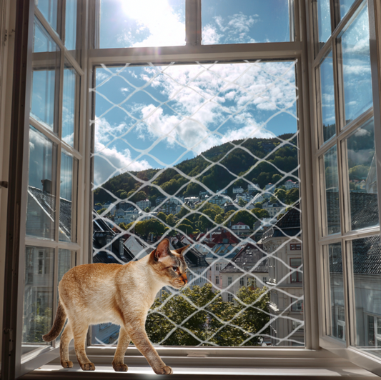Transparentes Katzennetz für Balkon & Fenster – sicher & unauffällig