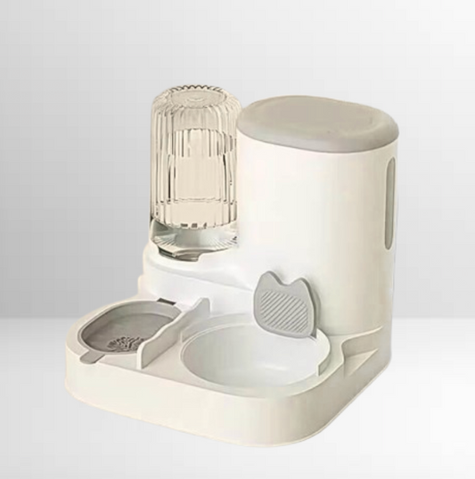 Automatischer Futterspender mit Wasserspender & Sichtfenster für Katzen & Hunde