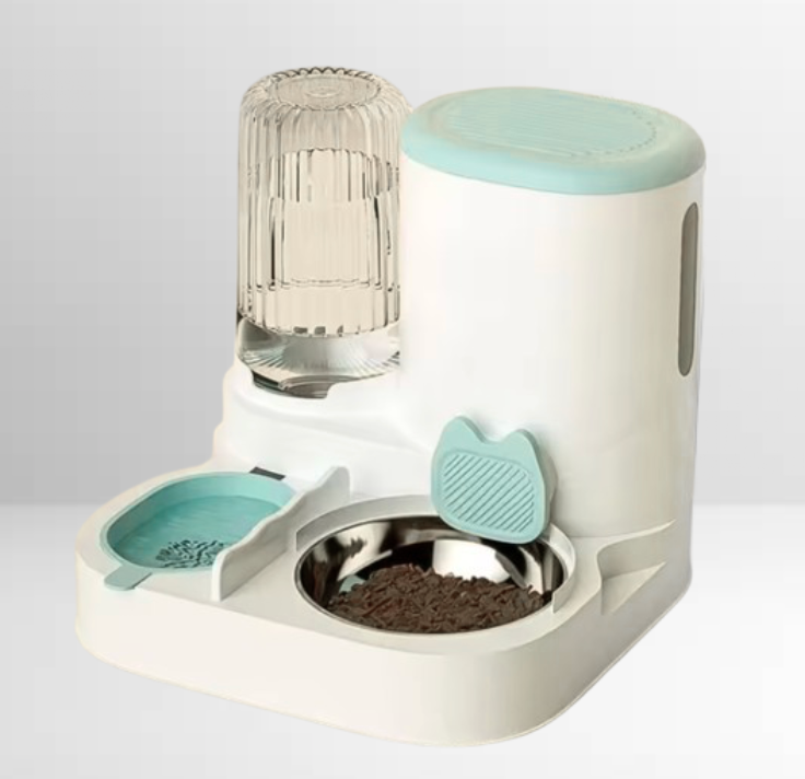 Automatischer Futterspender mit Wasserspender & Sichtfenster für Katzen & Hunde