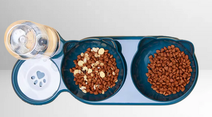 3-in-1 Katzennapf mit Wasserspender & ergonomischem Design